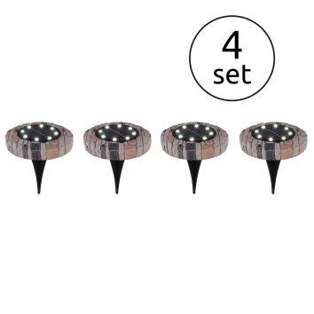 Globo Set of 4 solar lights LED grey, 8-light sources