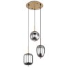 Globo BLACKY I Pendant Light brass, 3-light sources