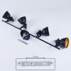Tita Ceiling Light black, 4-light sources