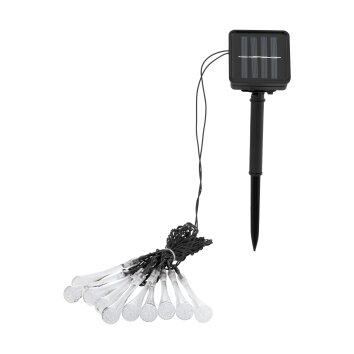 Eglo ICE solar light string LED transparent, clear, 10-light sources, Colour changer