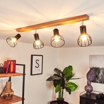 Sognefest Ceiling Light brown, chrome, 4-light sources