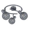 Globo LELA Ceiling Light Oxidised Silver, 3-light sources