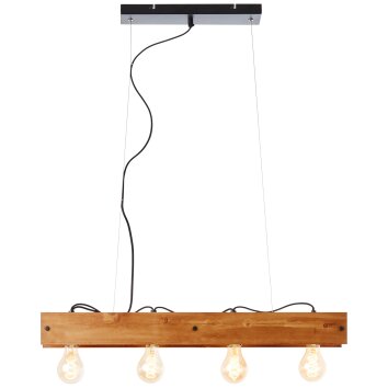 Brilliant Calandra Pendant Light Light wood, black, 4-light sources