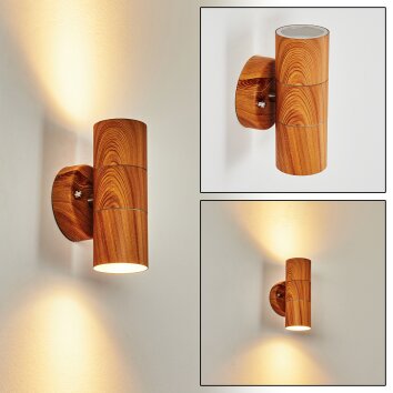 Tenvik Outdoor Wall Light brown, Wood like finish, 2-light sources