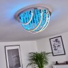Toirano Ceiling Light LED chrome, Glittering, silver, white, 2-light sources, Remote control, Colour changer
