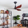 Torgnes ceiling fan brown, Wood like finish, black, Remote control