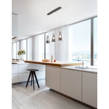 Fabas Luce Dafne Pendant Light black, 3-light sources