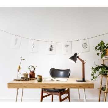 Fabas Luce Sveva Table lamp Dark wood, black, 1-light source