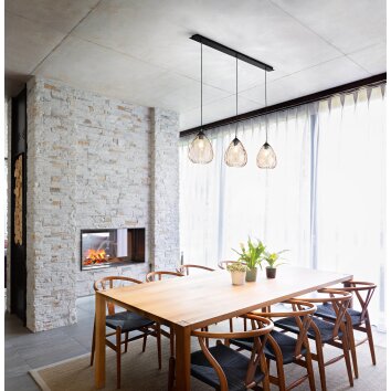 Fabas Luce Gisella Pendant Light black, 3-light sources