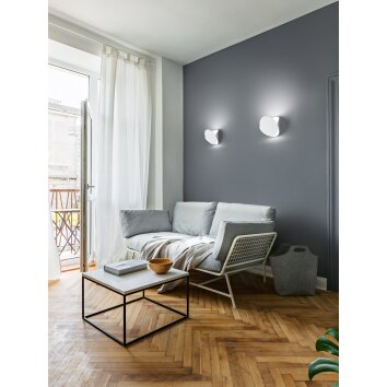 Fabas Luce Shield Wall Light LED white, 1-light source