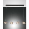 Fabas Luce Arabella Pendant Light LED black, 4-light sources
