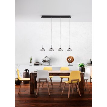 Fabas Luce Arabella Pendant Light LED black, 4-light sources