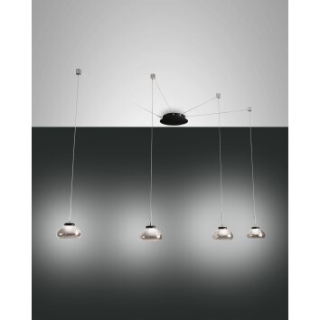 Fabas Luce Arabella Pendant Light LED black, 4-light sources