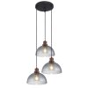 Globo SALSA Pendant Light Dark wood, black, 3-light sources