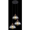 Globo SALSA Pendant Light Dark wood, black, 3-light sources
