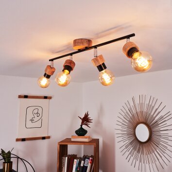 Harran Ceiling Light chrome, Ecru, black, 4-light sources