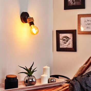 Harran Wall Light chrome, black, 1-light source