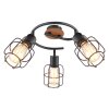 Globo WILLA Ceiling Light Dark wood, black, 3-light sources