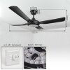 Tjerne ceiling fan LED black, 1-light source