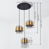 Traak Pendant Light black, 3-light sources