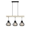 Globo CLASTRA Pendant Light Light wood, black, 3-light sources