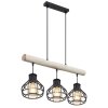 Globo CLASTRA Pendant Light Light wood, black, 3-light sources