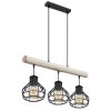 Globo CLASTRA Pendant Light Light wood, black, 3-light sources