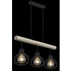 Globo CLASTRA Pendant Light Light wood, black, 3-light sources