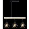 Globo CLASTRA Pendant Light Light wood, black, 3-light sources
