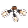 Globo WILLA Ceiling Light Dark wood, black, 3-light sources