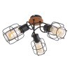 Globo WILLA Ceiling Light Dark wood, black, 3-light sources