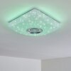 Lovisa Ceiling Light LED chrome, white, 1-light source, Remote control, Colour changer