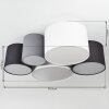 TRISETT Ceiling Light grey, black, white, 5-light sources