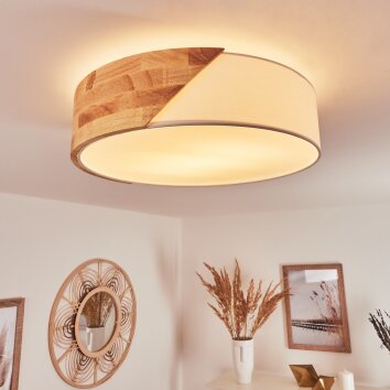 MJELSTAD Ceiling Light brown, white, 2-light sources