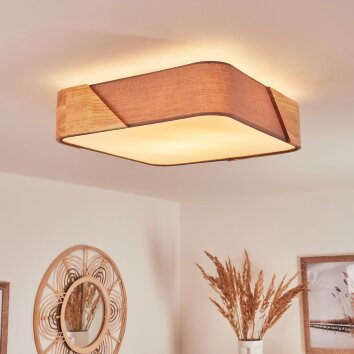 MJELSTAD Ceiling Light brown, grey, white, 2-light sources