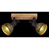 Globo LENNA Ceiling Light Dark wood, black, 2-light sources