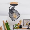 HAKVAAG Ceiling Light Dark wood, black, 1-light source