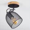HAKVAAG Ceiling Light Dark wood, black, 1-light source