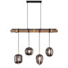 Globo BLACKY Pendant Light Dark wood, black, 4-light sources