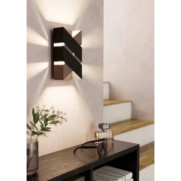 Eglo-Leuchten GURARE Wall Light LED Mocha, black, 2-light sources