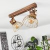GRUNNFJORD Ceiling Light gold, Dark wood, 2-light sources