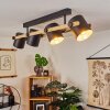 REBBENAS Ceiling Light Ecru, black, 4-light sources