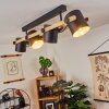 REBBENAS Ceiling Light Ecru, black, 4-light sources
