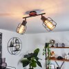 LOEDINGEN Ceiling Light Dark wood, black, 2-light sources