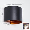 Badajoz Wall Light LED copper, black, 1-light source