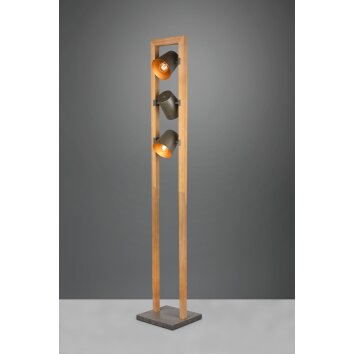 Trio-Leuchten BELL Floor Lamp dark brown, matt nickel, 3-light sources