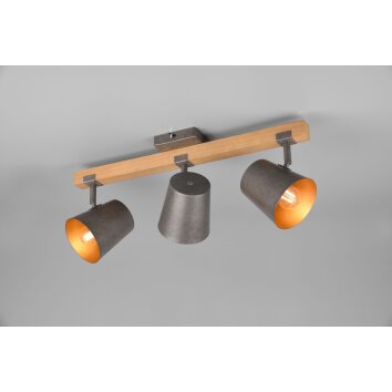 Trio-Leuchten BELL Ceiling Light dark brown, matt nickel, 3-light sources