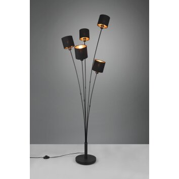 Reality TOMMY Floor Lamp black, 5-light sources