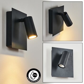 SAETER Outdoor Wall Light LED black, 1-light source