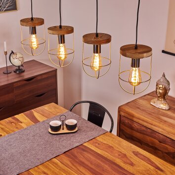 HODNE Pendant Light Ecru, black, 4-light sources